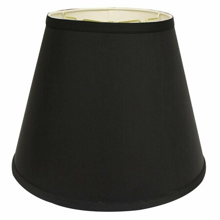 HOMEROOTS 14 in. Black with White Empire Deep Slanted Shantung Lampshade 470036